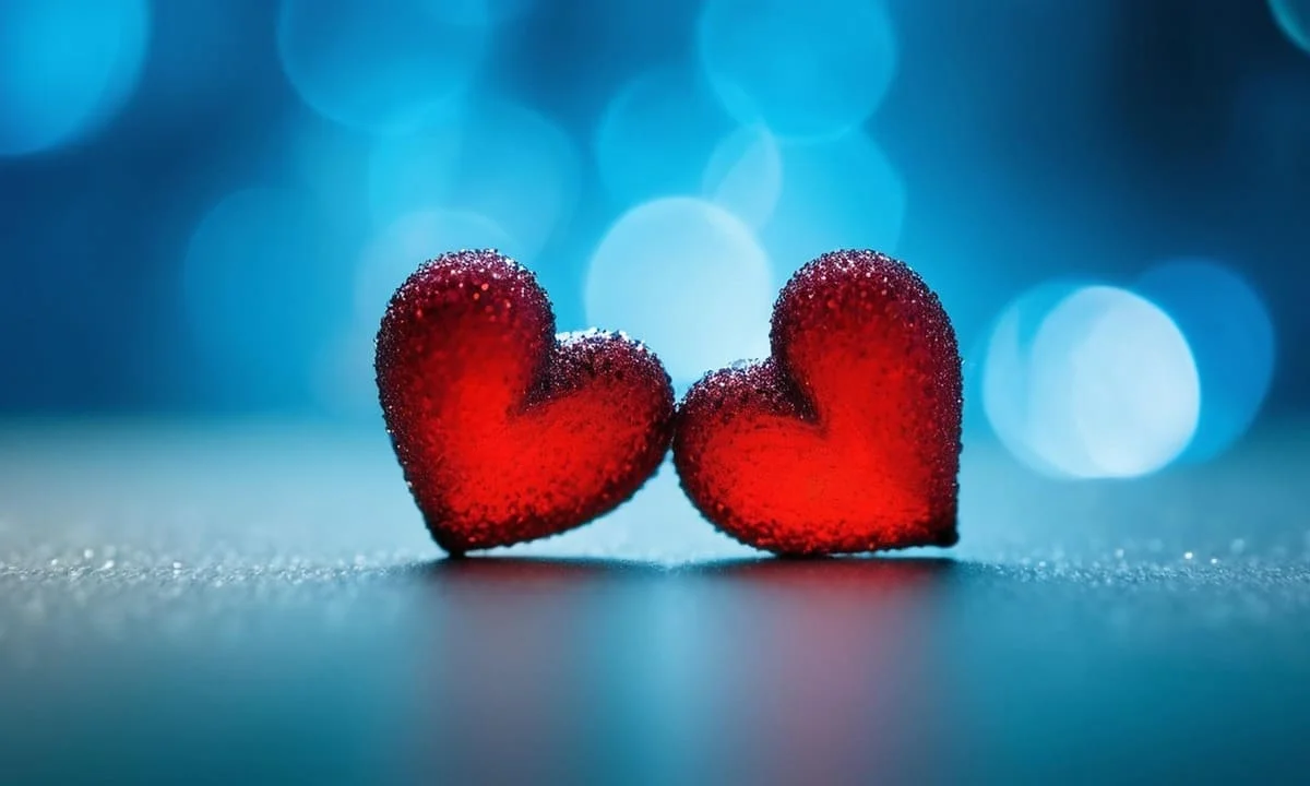 Dos corazones rojos con burbujas cercanos que representan es amor o solo enamoramiento