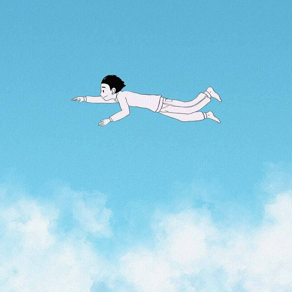 Persona volando en un cielo azul simbolizando la sensación de desconexión emocional en pareja asociada a la frase mi pareja y yo ya no conectamos